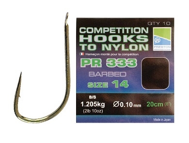 Preston PR 333 Competition hooks to nylon